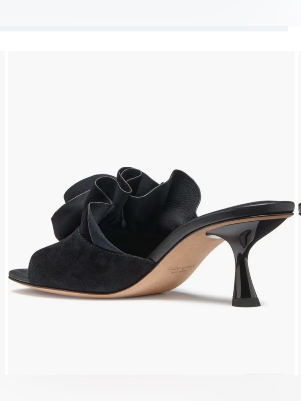 NIB Kate Spade New York Flourish Heeled Sandals in Black - Size 7.5B - Picture 4 of 10